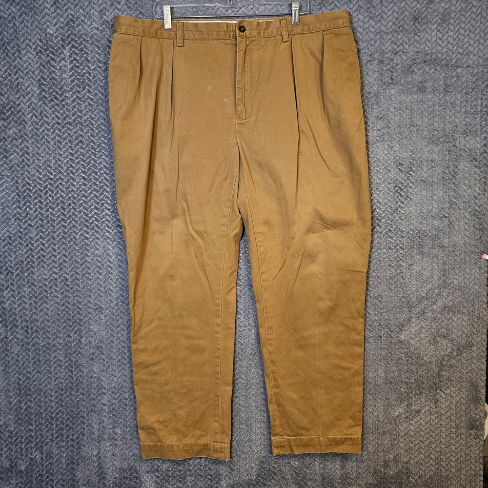 Polo Ralph Lauren Ethan Pant Mens 40x30 Tan Khaki Pleated Cotton Chino Trousers